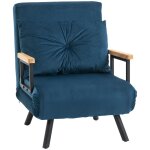Fauteuil convertible homcom 3 en 1 chauffeuse lit 1 place dossier réglable, accoudoirs en bois et coussin, ... Fauteuil convertible homcom 3 en 1 chauffeuse lit 1 place dossier réglable, accoudoirs en bois et coussin, ...