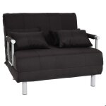Fauteuil de couchage - moderne - convertible - 2 places - tissu noir - surface 97x186 cm Fauteuil de couchage - moderne - convertible - 2 places - tissu noir - surface 97x186 cm