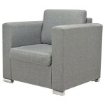 Fauteuil chaise si�ge lounge design club sofa salon tissu gris clair 1102084 / 3