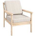 Fauteuil design minimaliste - homcom - structure bois - 2 coussins amovibles recouvert de tissu effet ... Fauteuil design minimaliste - homcom - structure bois - 2 coussins amovibles recouvert de tissu effet ...