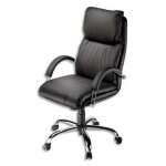 Fauteuil de direction - siedle - nadir noir - croute de cuir - contemporain - bureau