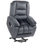 Fauteuil lectrique releveur - homcom - 8 points de massage vibrants chauffant - en imitation velours ...