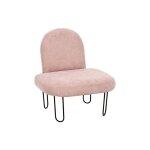 Fauteuil pour enfants velours augustin rose - ostaria