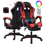 Fauteuil gamer ergonomique - coussin t�ti�re - hauteur r�glable - avec haut - parleurs compatibles bluetooth ...