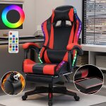Fauteuil gamer ergonomique - hauteur rglable - coussin ttire - avec haut - parleurs compatibles bluetooth ...