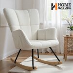 Fauteuil haut � dos moderne avec accoudoirs et pieds antid�rapants assise rembourr�e pour salon et chambre ...