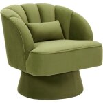 Fauteuil - hoerfuriy - scandinave - pivotant 360 - velours - 70x70x70cm - vert