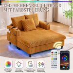 Fauteuil inclinable - autrement - o. ye lounger - velours c�tel� - jaune - 1 place - led