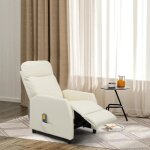 Fauteuil inclinable de massage et chauffant fauteuil de relaxation pu - 97 x 64 x 105cm - crème Fauteuil inclinable de massage et chauffant fauteuil de relaxation pu - 97 x 64 x 105cm - crème