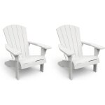 Fauteuil de jardin adirondack - lot de 2 - blanc - keter