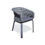 Fauteuil de jardin camargue en corde tiss�e et aluminium gris anthracite dcb garden
