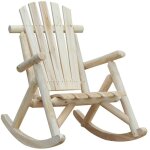 Fauteuil de jardin chaise � bascule balan�oire en bois sapin naturel - d�tente ext�rieur confortable ...