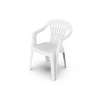 Fauteuil de jardin empilable avec dossier bas blanc 56x54x80cm lyra - progarden