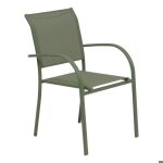 Fauteuil de jardin piazza empilable vert laurier - hesp�ride