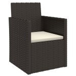 Fauteuil de jardin en r�sine tress�e - vidaxl - 53x57x75 cm - coussin noir - r�sine tress�e - acier enduit ...