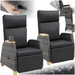 Fauteuil de jardin - tectake - lot de 2 chaises longues transats modulables pescara dossier et repose ...