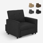 Fauteuil lit - le roi du relax - brooke - noir - design contemporain - avec accoudoirs