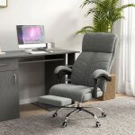 Fauteuil massant chauffant chaise de bureau inclinable avec repose - pieds intégré et 5 roulettes gris ... Fauteuil massant chauffant chaise de bureau inclinable avec repose - pieds intégré et 5 roulettes gris ...