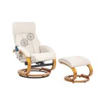 Fauteuil massant force cuir pu beige clair Fauteuil massant force cuir pu beige clair