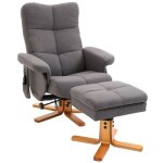 Fauteuil massant avec repose - pied - homcom - dossier inclinable jusquà 145° - télécommande - gris Fauteuil massant avec repose - pied - homcom - dossier inclinable jusquà 145° - télécommande - gris