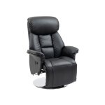 Fauteuil - muvoe - inclinable - simili - cuir noir - dossier r�glable - repose - pieds extensible