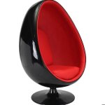 Fauteuil oeuf noir & rouge