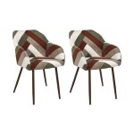 Lot de 2 fauteuils - home deco factory - scott - patchwork - c�tel� - multicolore
