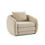 Fauteuil paz d�plimousse tissu chenille beige