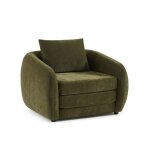Fauteuil paz d�plimousse tissu chenille vert