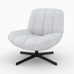 Fauteuil pivotant en tissu boucl� gris chin� - elvis - rendez - vous d�co