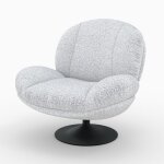 Fauteuil pivotant en tissu boucl� gris chin� - ricci - rendez - vous d�co