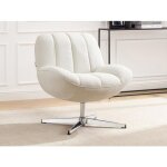 Fauteuil pivotant en tissu textur� beige volabo