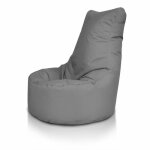Fauteuil pouf haut dossier polyester billes polystyr�ne ext�rieur / int�rieur 85x80 gris gris nc16 ecopuf ...