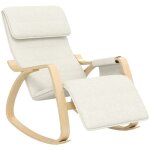 Fauteuil relax � bascule - homcom - fauteuil allaitement avec repose - pieds r�glable poche lat�rale ...