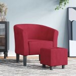 Fauteuil relax black monthcanap� - chaise / fauteuil cabriolet avec repose - pied rouge bordeaux velours ...