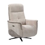 Fauteuil relax �lectrique pivotant tissu maill� ultra doux bicolore beige - austral