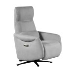 Fauteuil relax �lectrique pivotant tissu micro peau ultra doux gris clair - smalk