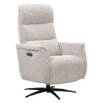 Fauteuil relax �lectrique pivotant tri - moteur tissu crois� naturel r�glable en hauteur - johny