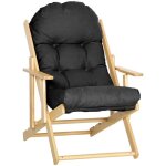 Fauteuil relax - homcom - pliable et inclinable - coussin capitonn pais - bois dhva - 71x89x96cm ...