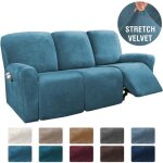 Housse fauteuil relax en velours extensible ? housse protectrice douce pour canapé 3 places avec coussin?bleu ... Housse fauteuil relax en velours extensible ? housse protectrice douce pour canapé 3 places avec coussin?bleu ...