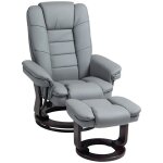 Fauteuil relax inclinable 360 avec repose - pieds - fauteuil tv rotatif cuir artificiel gris charge ...