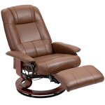 Fauteuil relax inclinable homcom fauteuil de salon repose - pieds rglable pivotant 360 pitement bois ...