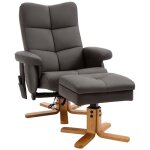 Fauteuil relax massant avec pouf - homcom - pivotant  360 dossier inclinable tlcommande - pu - 80 ...