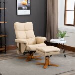 Fauteuil relax massant avec pouf fauteuil de relaxation pivotant � 360� dossier inclinable 80 x 86 x ...