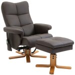 Fauteuil relax massant avec pouf fauteuil de relaxation pivotant � 360� dossier inclinable 80 x 86 x ...