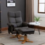 Fauteuil relax massant avec pouf fauteuil de relaxation pivotant � 360� dossier inclinable 80 x 86 x ...
