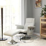 Fauteuil relax massant avec pouf fauteuil tv avec dossier inclinable si�ge pivotant � 360� 78 x 95 x ...