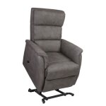 Fauteuil relax releveur tissu polyester imitation cuir gris - millor