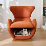 Fauteuil relax salon avec lit pour chat int�gr� chauffeuse 1 place pour salon ou fauteuil tv tissu anti ...