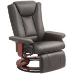 Fauteuil relax tv inclinable et pivotant dossier réglable capacité 150kg cuir artificiel marron - confort ... Fauteuil relax tv inclinable et pivotant dossier réglable capacité 150kg cuir artificiel marron - confort ...